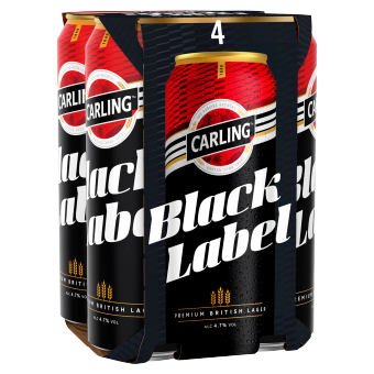 Carling Black Label Premium British Lager Cans 4X568ML