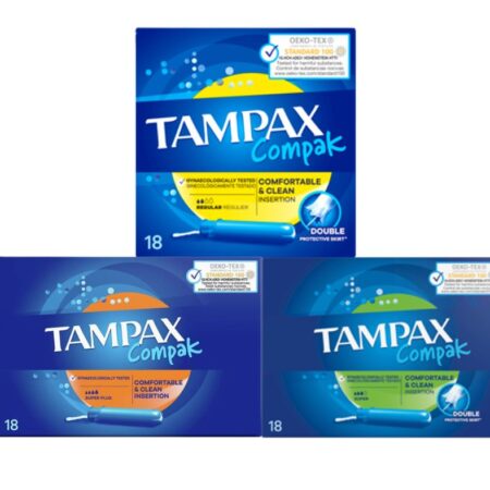 Tampax Compak Regular, Super, or Super Plus Applicator Tampons 18S