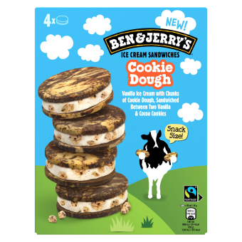 Ben And Jerrys Sandwich Cookie Dough 4X68ml