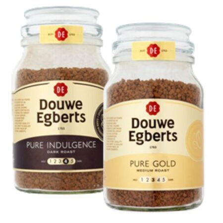 Douwe Egberts Pure Gold or Indulgence Instant Coffee 190G
