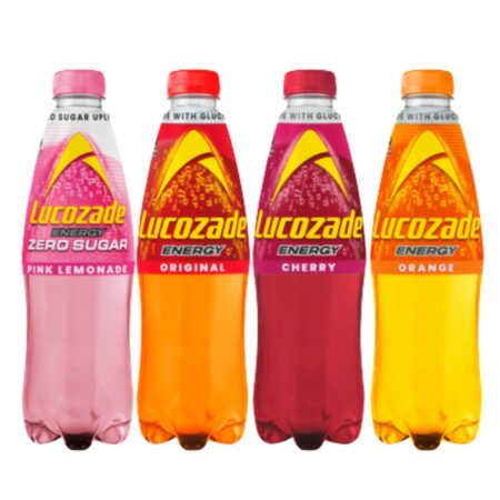 Lucozade Energy Zero Pink Lemonade, Original, Cherry, or Orange 900ML