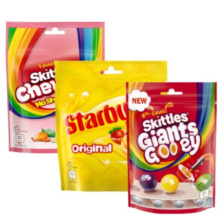 Starburst Original Fruits 138G, Skittles Fruits Chewies 137G or Skittles Giants Gooey Pouch 125G