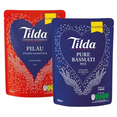 Tilda Steamed Pure or Pilau Basmati Rice 250G