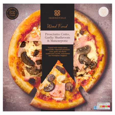 Co-op Irresistible Wood Fired Prosciutto Cotto, Garlic Mushroom & Mascarpone 491g