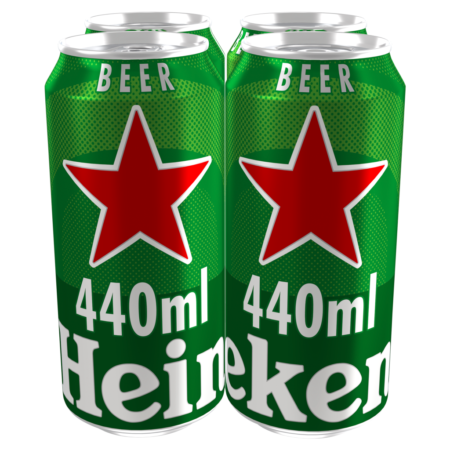Heineken Original Premium Lager Beer 5% ABV Cans 4x440ml