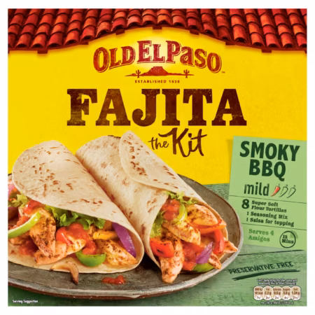 Old El Paso Smoky Bbq Fajita Kit 500G